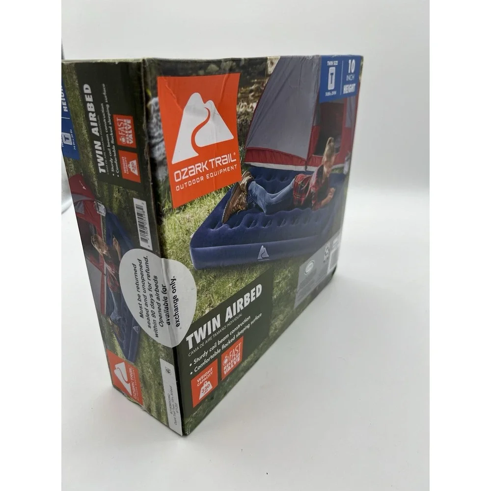 New Ozark Trail Twin Airbed Air Mattress Camping Portable New‎ Unopened Blue NIB